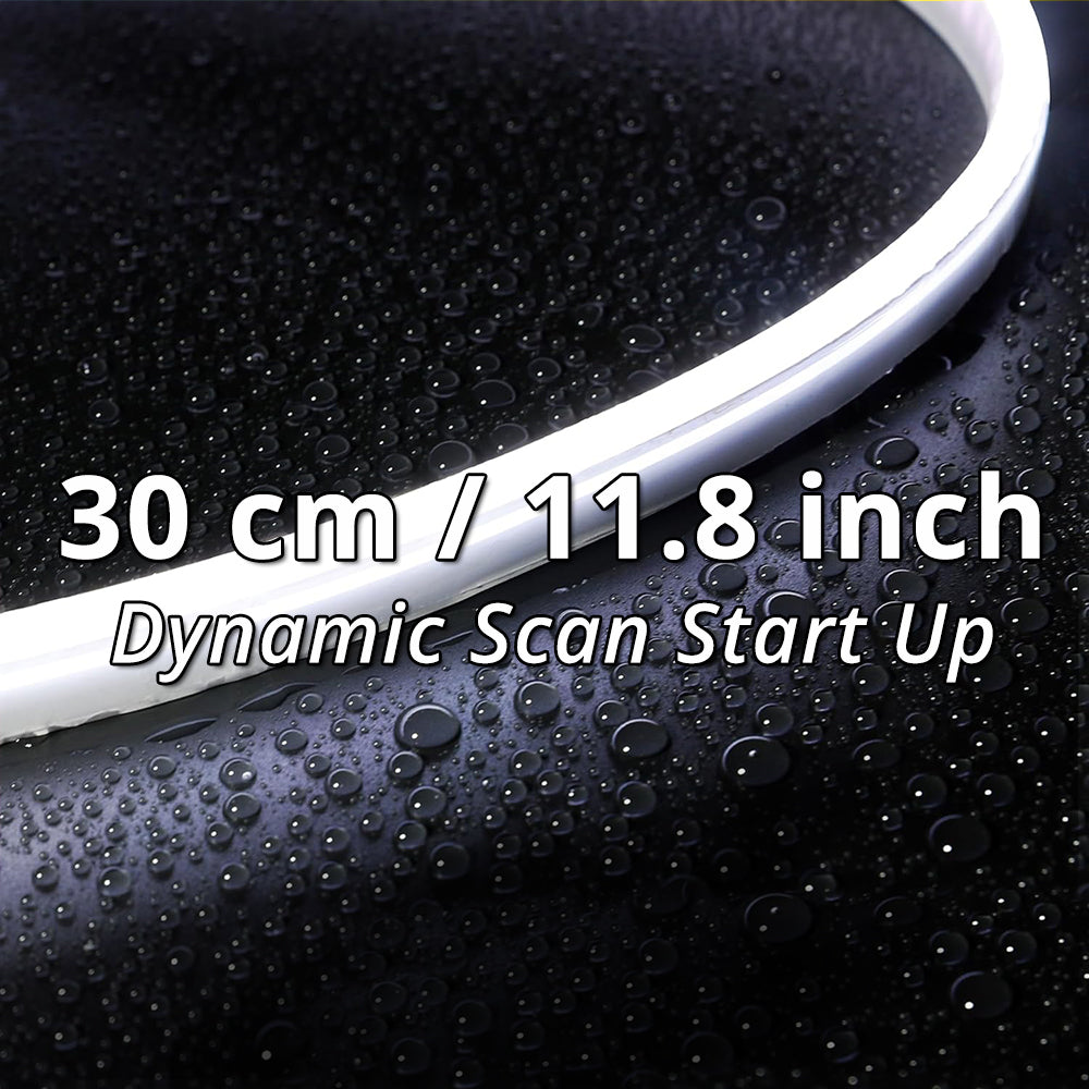 11.8-inch white headlight LED strip variant with dynamic scan startup for compact front-light accent layouts.