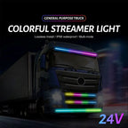 24V colorful streamer hood light for central-purpose trucks needing decorative front-end glow after dark.