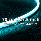 27.5-inch ice blue headlight LED strip variant with dynamic scan startup for longer headlight-area styling.