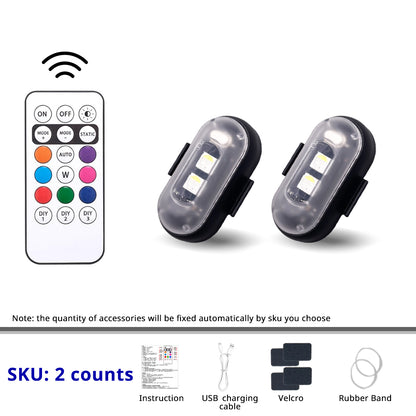 Remote Control Car Footwell Lights, USB Rechargeable RGB LED Light, Waterproof Car Interior Decoration Light, Suitable for Cars, Motorcycles, SUVs, Pickups