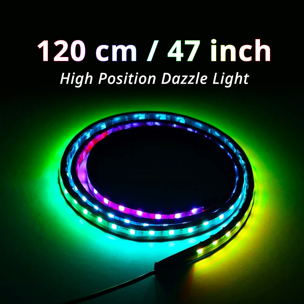 47-inch colorful LED hood strip variant for medium 24V truck hood or grille accent lighting.