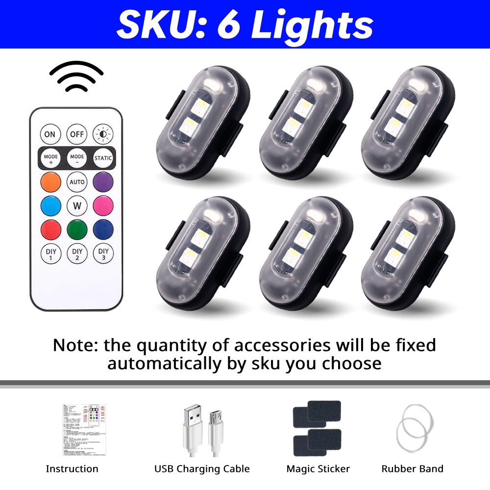 6-count RGB bicycle frame light pack gives wider frame glow for evening cycling and creative bike styling.