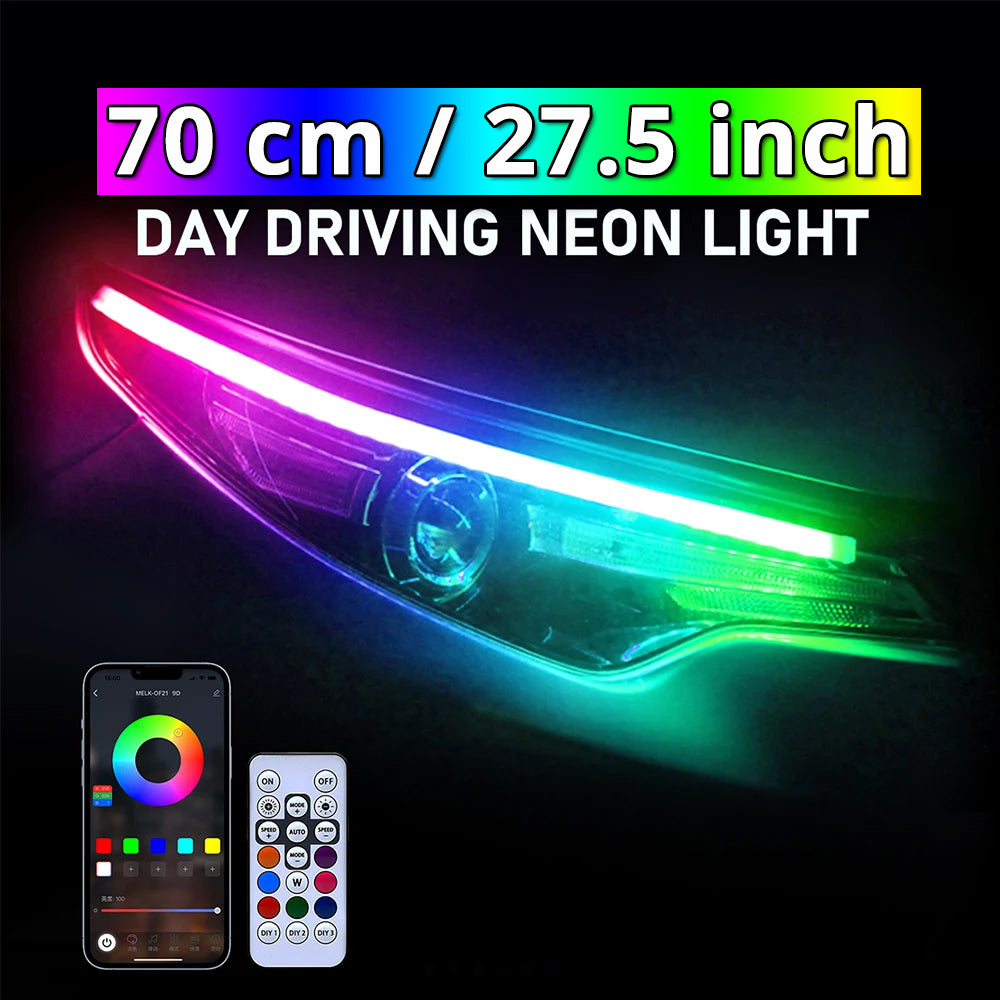 70 cm / 27.5 inch RGB headlight LED strip variant for longer front-light accent layouts.