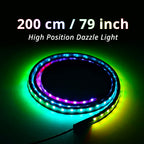 79-inch colorful LED hood strip variant for long 24V truck front-end decorative lighting setups.
