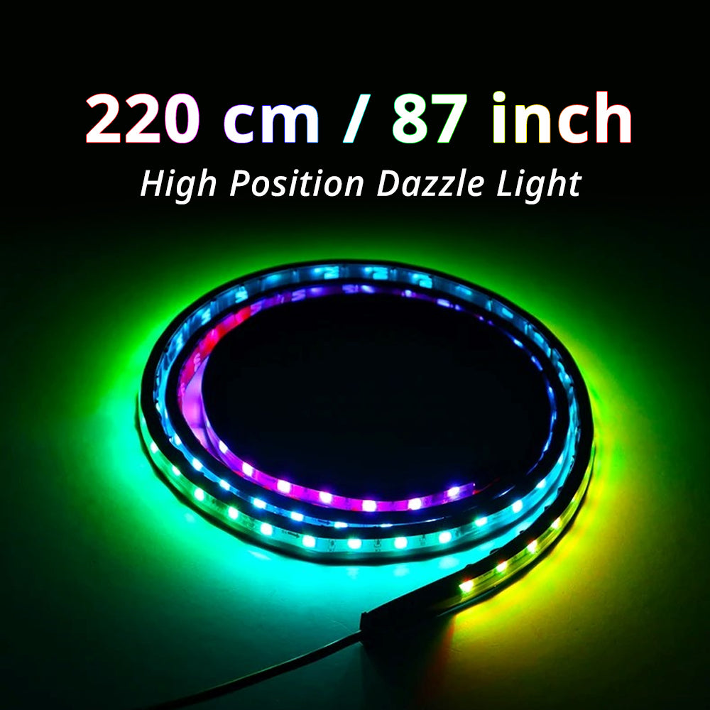 87-inch colorful LED hood strip variant for extra-wide 24V truck hood or grille light layouts.