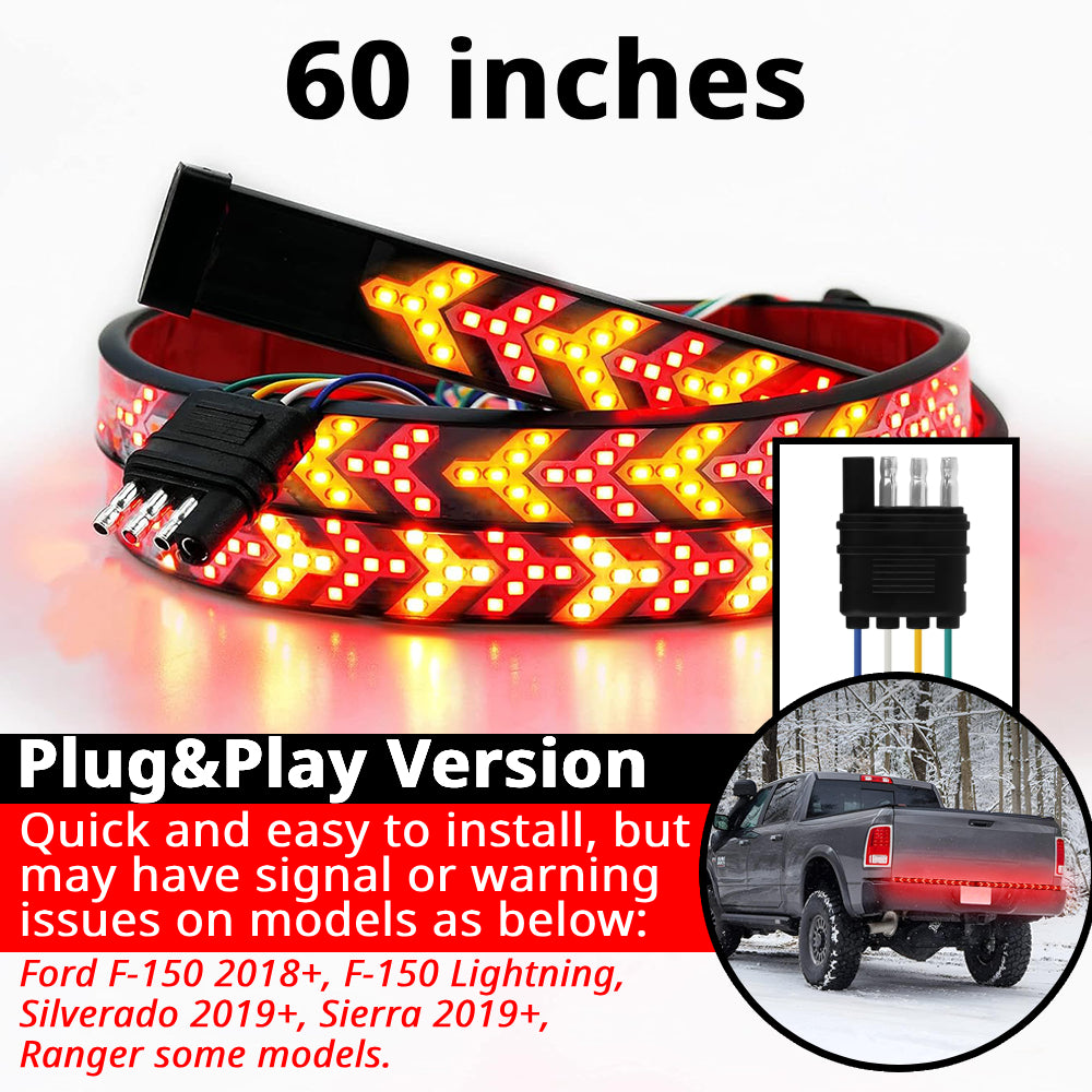 Fishbone Pickup Tailgate Light Bar with Plug-and-Play or Hardwire Options