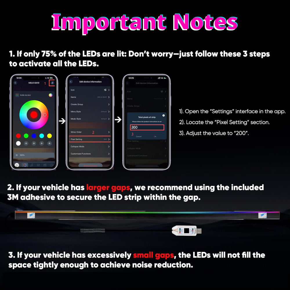 Car Windshield Ambient Light Strip