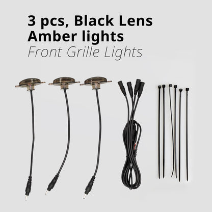 Amber LED Lights Front Grille Raptor Lamps, Cars Grid Decorative with Wiring Harness Exterior Accessories, Compatible with 2004-2019 ford F150 F250 F350 2013-2018 Ram 1500 Raptor Style Aftermarket, Car Essential Product Goodies Custom Lighting