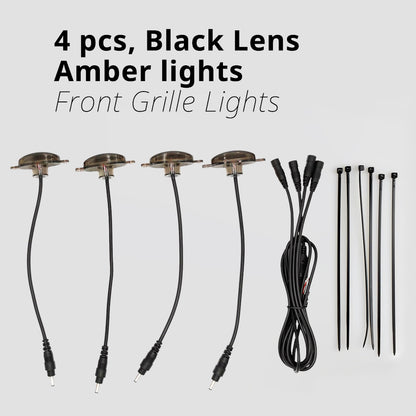 Amber LED Lights Front Grille Raptor Lamps, Cars Grid Decorative with Wiring Harness Exterior Accessories, Compatible with 2004-2019 ford F150 F250 F350 2013-2018 Ram 1500 Raptor Style Aftermarket, Car Essential Product Goodies Custom Lighting