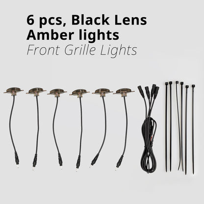 Amber LED Lights Front Grille Raptor Lamps, Cars Grid Decorative with Wiring Harness Exterior Accessories, Compatible with 2004-2019 ford F150 F250 F350 2013-2018 Ram 1500 Raptor Style Aftermarket, Car Essential Product Goodies Custom Lighting