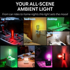 RGB USB ambient light adds mood lighting to car interiors, desks, bedrooms, bathrooms, and small display spaces.