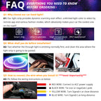 FAQ guide for app-controlled hood LED strips covering installation prep, ACC wiring, waterproof use, and troubleshooting.