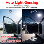 Auto-sensing car door welcome light that turns on when the door opens and turns off when the door closes.