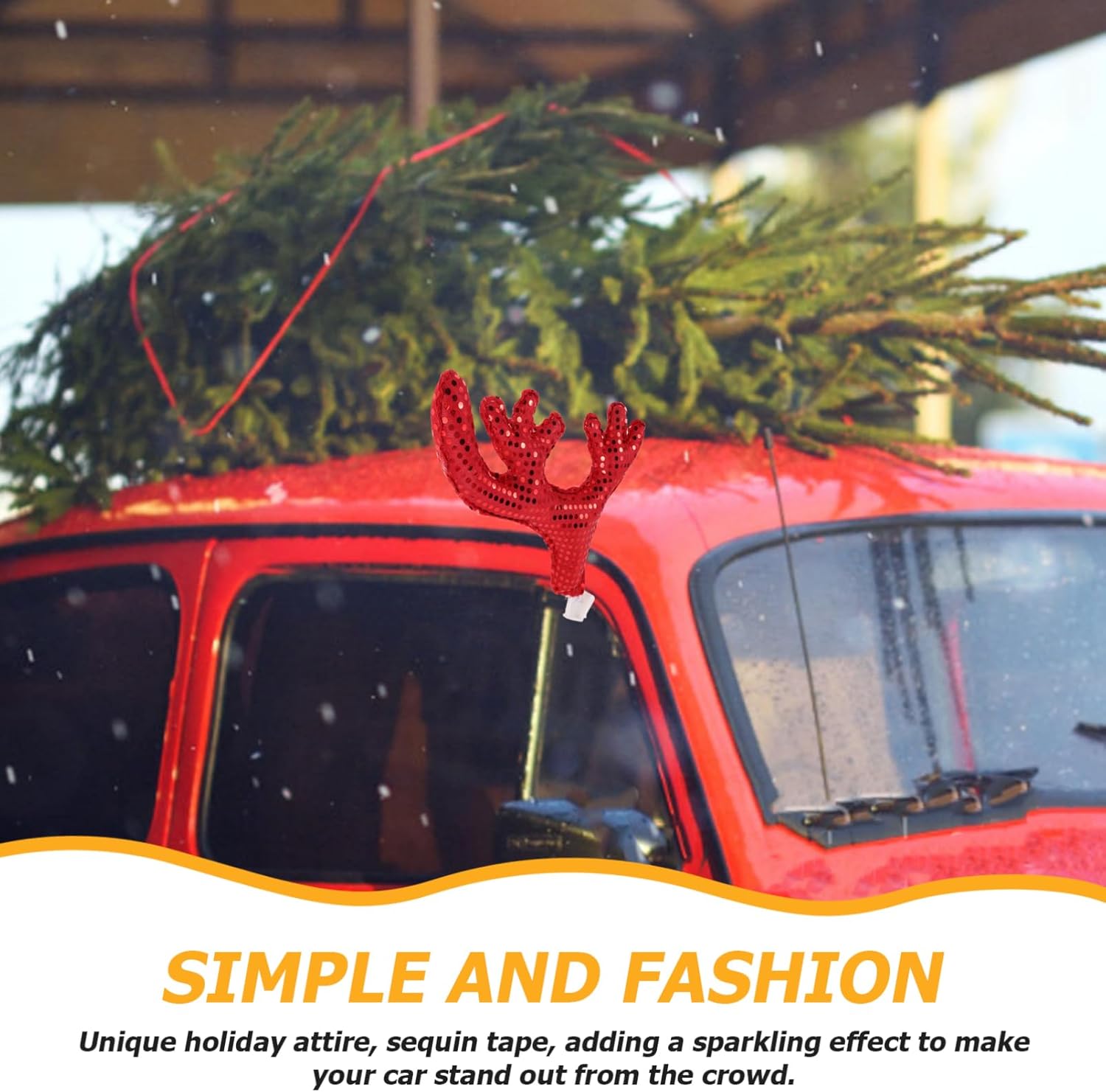 Christmas car antlers add a simple festive roof decoration that helps your car stand out during holiday drives.