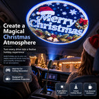 Christmas car ceiling decoration created by a flexible USB projector light.