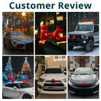 Christmas vehicle antlers installed on different cars and SUVs for festive street, driveway, and holiday display setups.