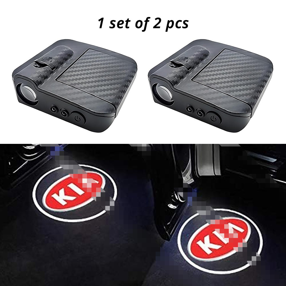 Wireless door projector light with Kia option 1-style logo option for compatible car door welcome lighting.