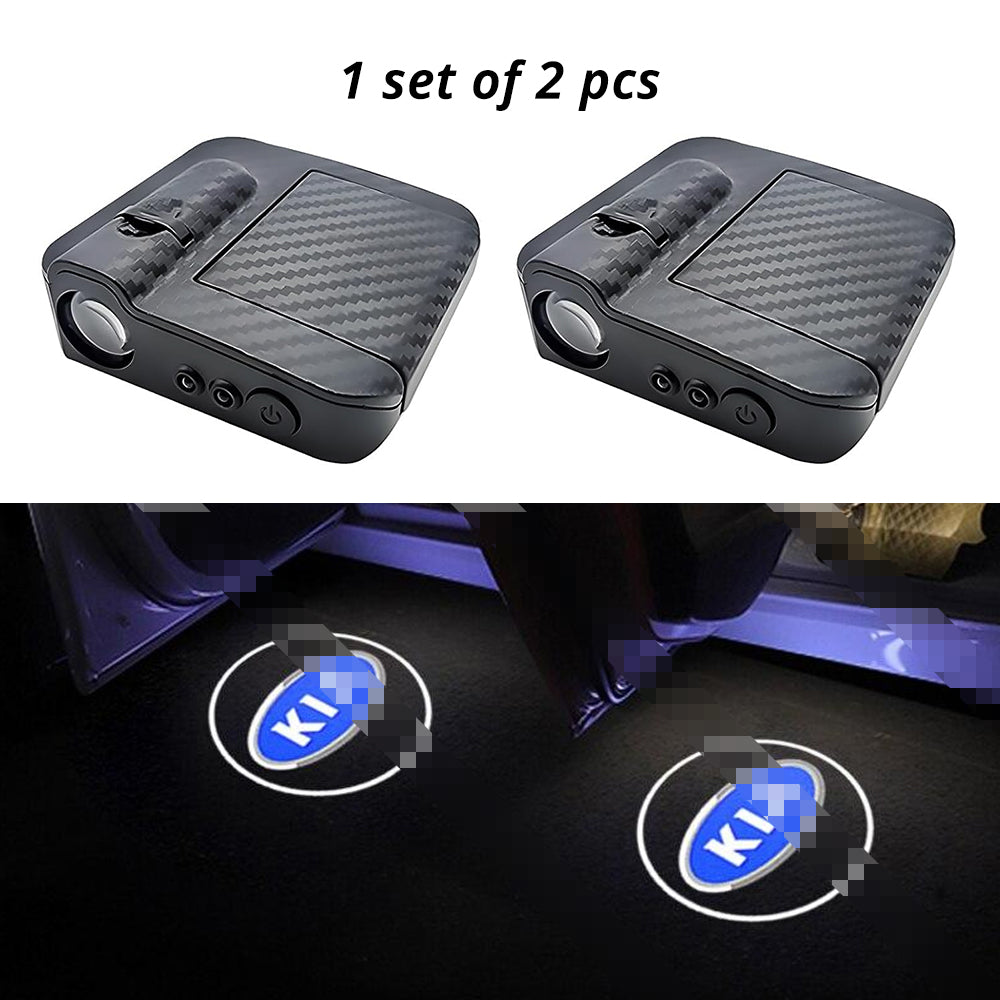 Wireless door projector light with Kia option 2-style logo option for compatible car door welcome lighting.