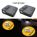 Wireless door projector light with Renault-style logo option for compatible car door welcome lighting.
