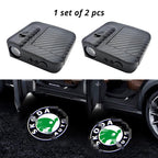 Wireless door projector light with Skoda-style logo option for compatible car door welcome lighting.