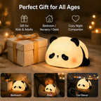 Cozy panda night light gift collage for kids room, bedside, and parked car decor