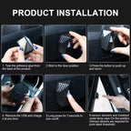Custom door projector installation steps with adhesive base, switch position, and door alignment for welcome projection.