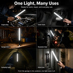 Flexible LED work light used for engine repair, under-dash inspection, garage work, roadside help, camping and home maintenance.