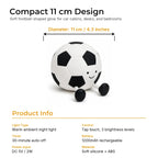 Compact soft football silicone night light with 11 cm / 4.3 in size and core specs