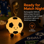 Rechargeable soccer ball night light with simple Type-C charging reminder