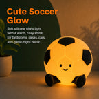 Cute soccer ball night light with warm glow for bedroom, desk, and cabin decor