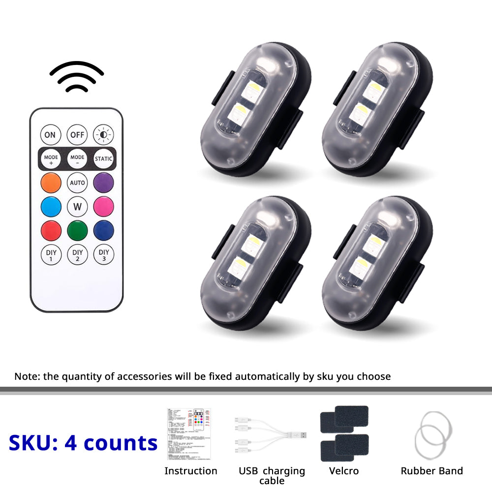 4-piece Halloween RGB light set with remote control for pumpkins, room corners, and small party decorations.