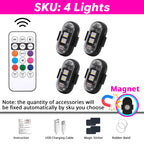 4-piece magnetic RGB light set with remote control and mounting accessories for multi-area accent lighting.