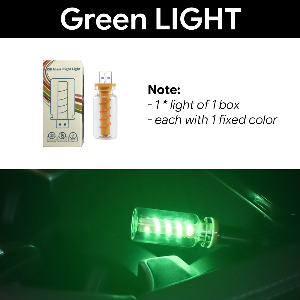 Green USB LED ambient lamp adds a fresh accent glow for dashboard areas, desks, and creative room lighting.