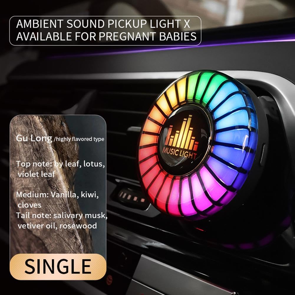 Gulong scent car air freshener refill paired with RGB vent light for a deeper cabin fragrance profile.
