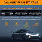 Hood LED strip dynamic scan startup effect moves across the front end when the light turns on.