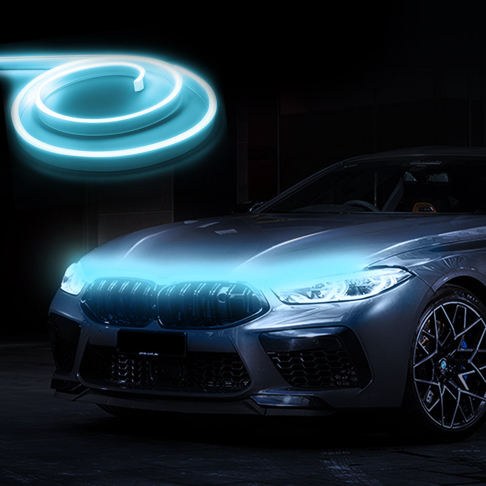 Ice blue dynamic scan hood light strip variant for a cooler front-end accent and startup animation.