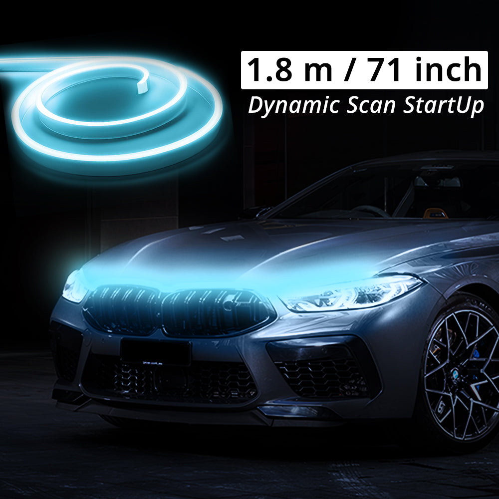 Ice blue truck hood LED strip in 71-inch length for a cool front-end glow on shorter hood layouts.