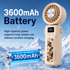 3600mAh rechargeable battery graphic for the ice energy folding handheld fan
