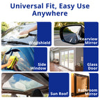 Car glass oil film cleaner for windshields, rearview mirrors, side windows, sunroofs, glass doors, and bathroom mirrors.