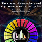 Music-sync RGB air freshener reacts to surrounding sound with colorful rhythm lighting for a more lively cabin mood.