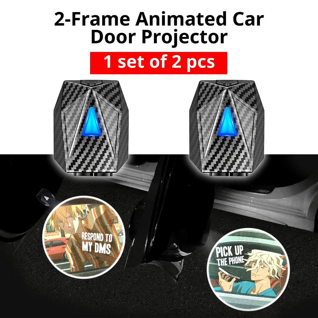 Option 3 Respond to my DM artwork by Ashersmut includes one set of 2 rechargeable car door projector lights.