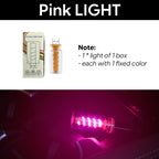 Pink USB LED ambient lamp brings a gentle rosy accent light to your car interior, room decor, or gaming desk.