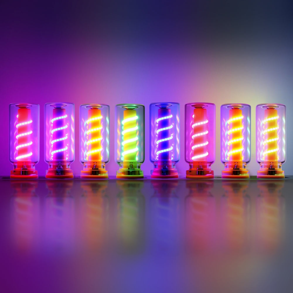 Retro USB LED ambient lamps create a colorful filament-style glow for car interiors, desks, bedrooms, and gaming setups.