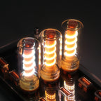 Retro USB LED lamp close-up with warm filament-style light for a cozy desk, cabin, or bedside accent.