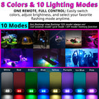 RGB bicycle frame lights offer 8 colors and 10 lighting modes for evening rides and custom frame glow.