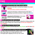 FAQ for RGB Christmas ambient lights covers activation, charging, remote control use, and installation tips.