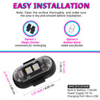 RGB Christmas ambient light with adhesive pad and rubber band mounting options for flexible holiday placement.