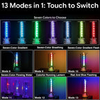 RGB USB mood light offers 13 touch-switch modes with colorful gradients, breathing effects, and ambient glow.