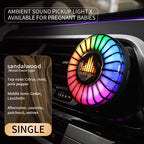 Sandalwood scent car air freshener refill paired with RGB vent light for a warmer cabin fragrance mood.