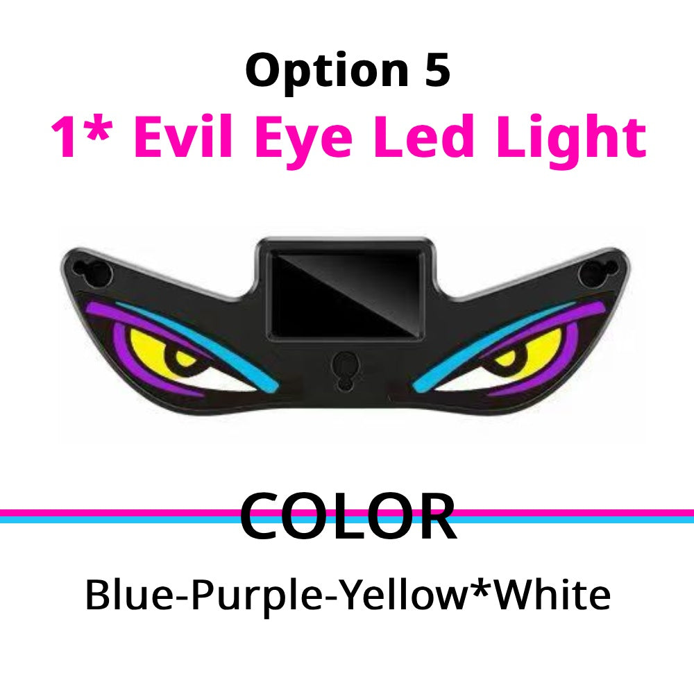 Solar Devil Eyes light option with blue, purple, yellow, and white accents for a colorful window display.
